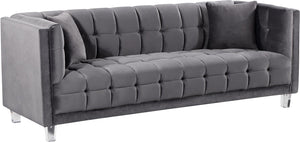 Meridian Mariel Velvet Sofa in Grey 629Grey-S image