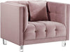 Meridian Mariel Velvet Chair in Pink 629Pink-C image