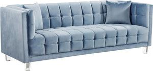 Meridian Mariel Velvet Sofa in Sky Blue 629SkyBlu-S image