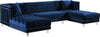 Meridian Moda Velvet 3pc. Sectional in Navy 631Navy-Sectional image