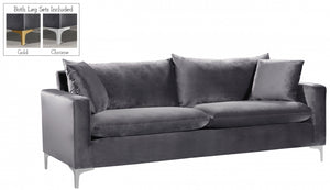 Meridian Naomi Velvet Sofa in Grey 633Grey-S image