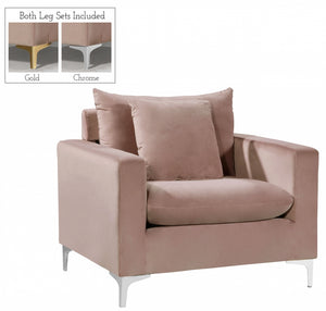 Meridian Naomi Velvet Chair in Pink 633Pink-C image