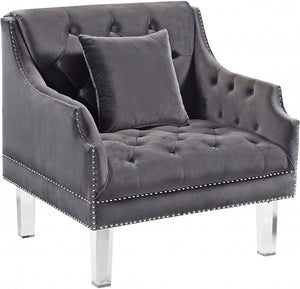 Meridian Roxy Velvet Chair in Grey 635Grey-C image