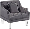 Meridian Roxy Velvet Chair in Grey 635Grey-C image