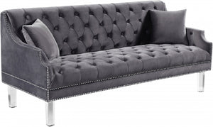 Meridian Roxy Velvet Sofa in Grey 635Grey-S image
