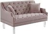 Meridian Roxy Velvet Loveseat in Pink 635Pink-L image