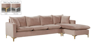 Meridian Naomi Velvet 3pc Sectional in Pink 636Pink-Sectional image