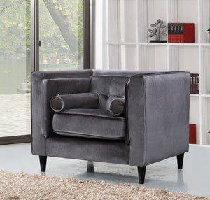 Meridian Taylor Velvet Chair in Grey 642GRY-C image