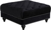 Meridian Furniture Sabrina Velvet Ottoman in Black 667Black-Ott image