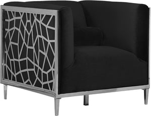 Meridian Furniture Opal Velvet Chair in Black 672Black-C image