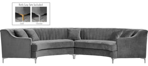 Meridian Furniture Jackson Velvet 2pc Sectional in Grey 673Grey-Sectional image