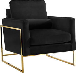 Meridian Furniture Mila Velvet Chair in Black 678Black-C image