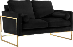 Meridian Furniture Mila Velvet Loveseat in Black 678Black-L image