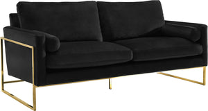 Meridian Furniture Mila Velvet Sofa in Black 678Black-S image