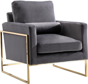 Meridian Furniture Mila Velvet Chair in Grey 678Grey-C image