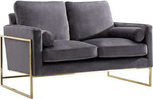 Meridian Furniture Mila Velvet Loveseat in Grey 678Grey-L image