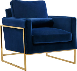 Meridian Furniture Mila Velvet Chair in Navy 678Navy-C image