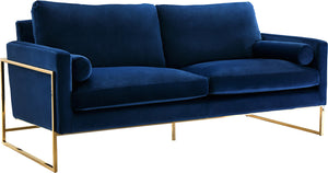 Meridian Furniture Mila Velvet Sofa in Navy 678Navy-S image