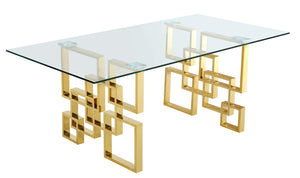Meridian Pierre Dining Table in Gold 714-T image