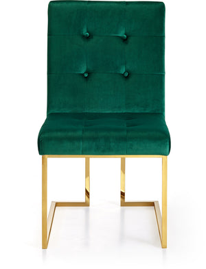 Meridian Pierre Velvet Dining Chair in Green (Set of 2) 714Green-C image