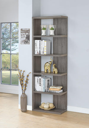 G800553 Contemporary Weathered Grey Five-Shelf Bookcase image