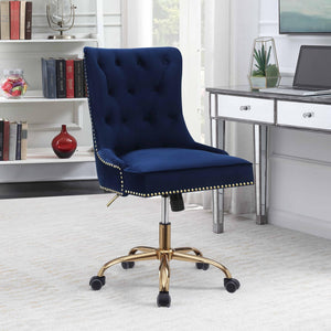 Modern Blue Velvet Office Chair image