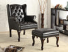 Traditional Espresso Accent Chair and Ottoman image