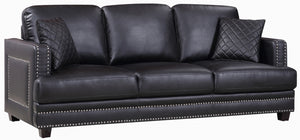 Meridian Ferrara Leather Sofa in BLack 655BL-S image