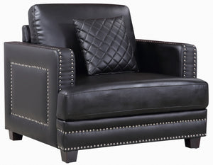 Meridian Ferrara Leather  Chair in Black 655BL-C image