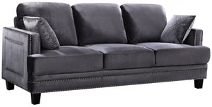 Meridian Ferrara Velvet Sofa in Grey 655GRY-S image