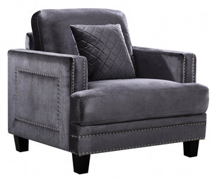 Meridian Ferrara Velvet Chair in Grey 655GRY-C image