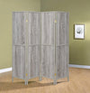 Rustic Grey Driftwood Four-Panel Screen image