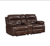 Chester Chocolate Leather  Power Reclining Loveseat With Power Headrest image