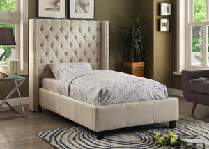 Meridian Furniture Ashton Linen Full Bed in Beige AshtonBeige-F image