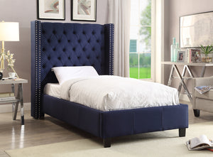 Meridian Furniture Ashton Linen Full Bed in Navy AshtonNavy-F image