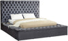 Meridian Bliss Velvet King Bed (3 Boxes) in Grey BlissGrey-K image