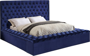 Meridian Bliss Velvet King Bed (3 Boxes) in Navy BlissNavy-K image