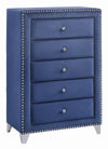 Meridian Caroline Velvet 5 Drawer Chest in Navy Caroline-CH image